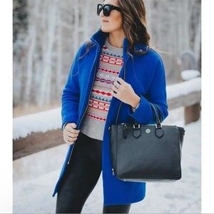 J.Crew Mercantiles New City Wool Blend Cobalt Coat